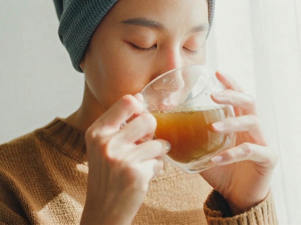 Sipping a dark cup of bone broth