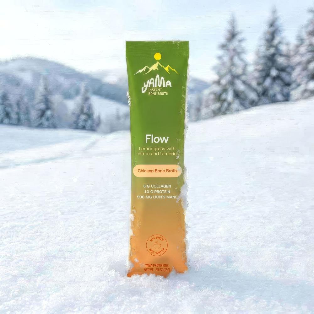 Flow stick pack standing in snow